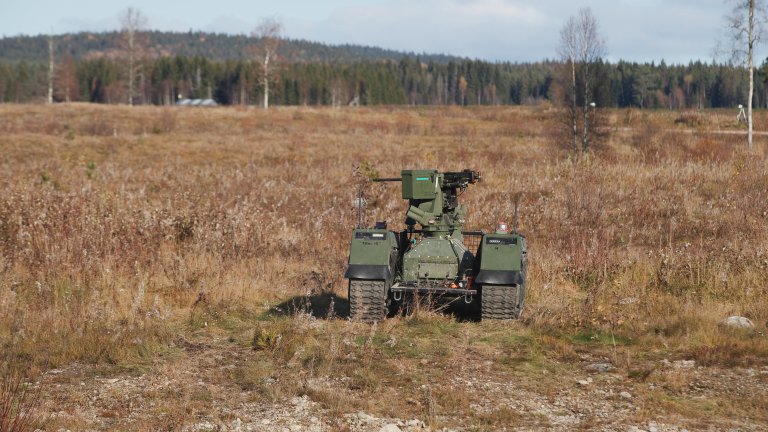 Unmanned vehicle in a firing range