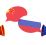 Flags of Russia and China on speech bubbles with loudspeakers. Intercultural dialogue or international talks related 3D rendering